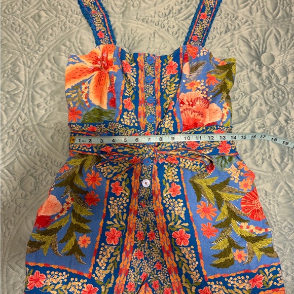 FARM Rio Floral Blue and Orange Romper - Picture 3 of 5